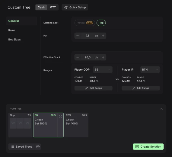 Custom solving interface
